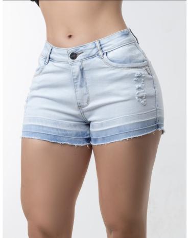 Short store claro desfiado